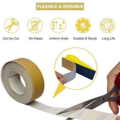 5 Grits 1'' x 20' Sandpaper Emery Cloth Roll - 150 240 320 400 600 Grit, Advanced Aluminum Oxide Abrasive Hand Sanding Paper Roll with Dispenser for DIY Crafts Wood Furniture Metal Automotive in Saudi Arabia