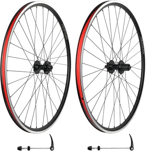WEEROCK 700C Bike Wheelset, Front and Rear Wheel Set for 700 Road Bike, Gravel Bike, Aluminium Alloy Double Wall Rim, Compatible with Disc Brake and Rim Brake, Suits for 7-11 Speeds Cassette Sproket in Saudi Arabia