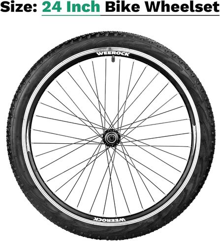 24 Inch Bicycle Front Wheel - 14Gx32H Spokes with ED Brass Nipples - 100mm Front Wheel with Tire and Tube (Front, 24 inch) in Saudi Arabia