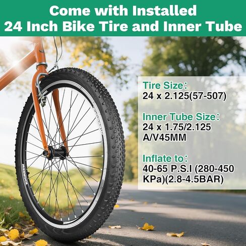 24 Inch Bicycle Front Wheel - 14Gx32H Spokes with ED Brass Nipples - 100mm Front Wheel with Tire and Tube (Front, 24 inch) in Saudi Arabia