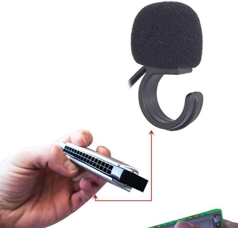 Harmonica Microphone 3.5mm Ring Clip Finger Holder Flute Microphone Wired Wind Instrument Mic for Blues Harmonica Mouth Organ C Flute Zelda Ocarina Soprano Recorder Portable Voice Amplifier in Saudi Arabia