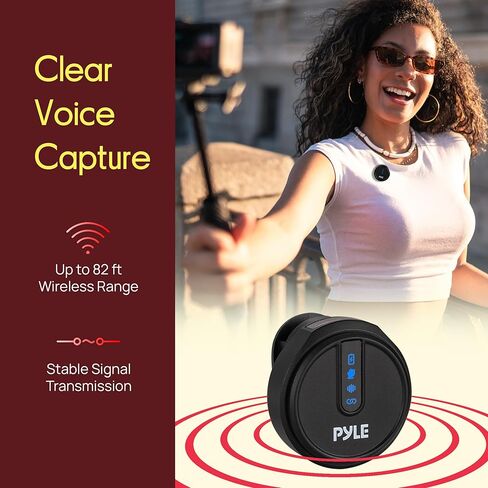 Pyle Wireless Lavalier Microphone System | Noise-Canceling Clip-On Mic with Magnetic Mount, 8H Battery, Charging Case, Windscreens | USB-C Plug & Play for Vlogging, Interviews, Streaming & Podcasts in Saudi Arabia