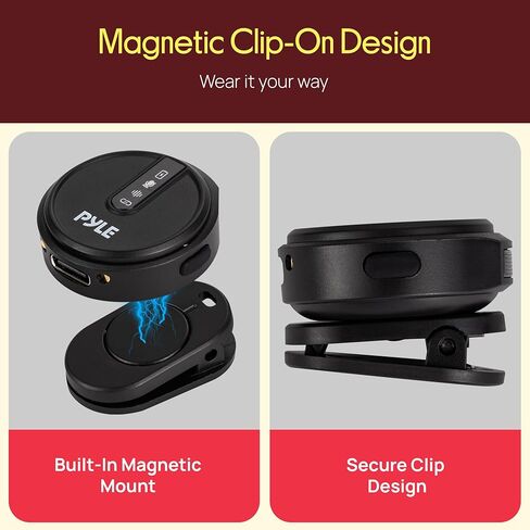 Pyle Wireless Lavalier Microphone System | Noise-Canceling Clip-On Mic with Magnetic Mount, 8H Battery, Charging Case, Windscreens | USB-C Plug & Play for Vlogging, Interviews, Streaming & Podcasts in Saudi Arabia