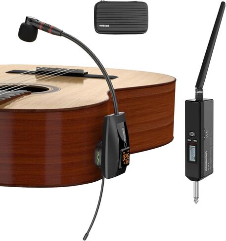 UHF Wireless Instrument Microphone for Guitar Accordion Banjo Violin Cello with Detachable Magnetic Clip, Pickup Mics System with Transmitter Receiver for Musicians,Performances,196ft Range in Kuwait