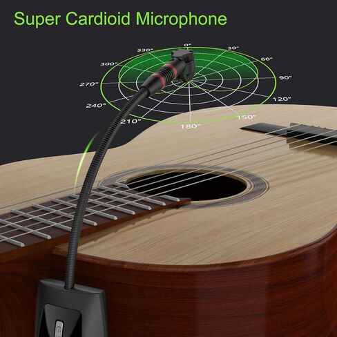 UHF Wireless Instrument Microphone for Guitar Accordion Banjo Violin Cello with Detachable Magnetic Clip, Pickup Mics System with Transmitter Receiver for Musicians,Performances,196ft Range in Kuwait