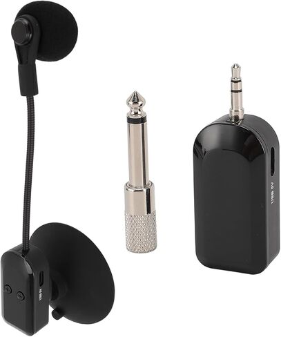 Heayzoki 2.4G Cordless Instruments Microphone System, Instrument Microphone with Suction Cup, for Guitar, Violin, Accordion, Cello, Zither, Lute, Stage Performance in Saudi Arabia
