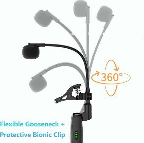 Wireless Saxophone Microphone System, Clip on Instrument Microphone Suitable for Saxophone/Trumpet/Trombone/Flute, Multi-Purpose Mic, Wireless Receiver and Transmitter,360° Adjustable (Black) in Kuwait