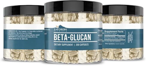 Earthborn Elements Beta Glucan, 200 Capsules, Pure & Undiluted, No Additives in Kuwait