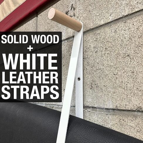 Ho Stevie! Surfboard Wall Mounts - Wood Pegs + Leather Straps - Hang Any Surf Board - Easy Installation in Kuwait