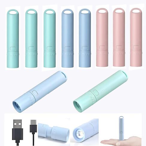 5pack مصابيح كهربائية صغيرة مصباحي LED ， USB C مصابيح فلاش قابلة لإعادة الشحن ， مصابيح كهربائية قابلة للتكبير في المنزل ، والطوارئ ، المخيمات المشي الكلب ， بالجملة للهدايا للأطفال in Kuwait