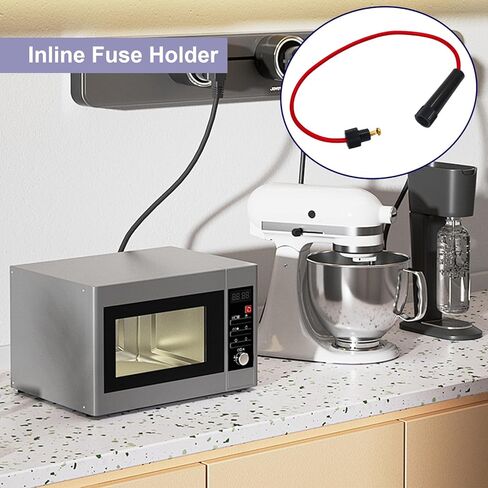 Luomorgo Inline Fuse Holder with 6 Pcs 6x30mm 1A Fuses - Screw Type Wired Mounting for Tube Fuse, Electrical Projects in Kuwait