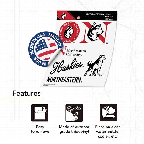 ملصق جامعة نورث إيسترن صبار الصحراء Huskiesr شارات الفينيل زجاجة مياه للكمبيوتر المحمول ورقة قصاصات السيارة T2 (النوع 2-3) in Kuwait