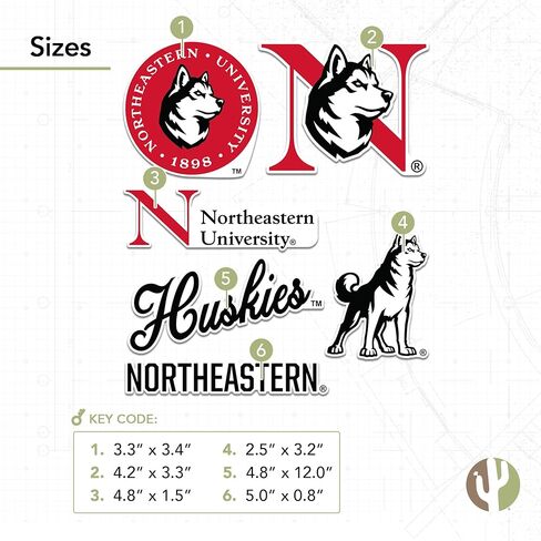 ملصق جامعة نورث إيسترن صبار الصحراء Huskiesr شارات الفينيل زجاجة مياه للكمبيوتر المحمول ورقة قصاصات السيارة T2 (النوع 2-3) in Kuwait