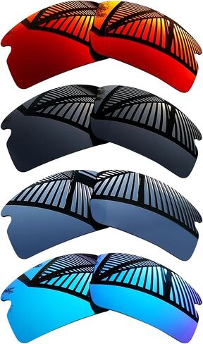 عدسة بديلة لنظارات Oakley Flak 2.0 XL OO9188 الشمسية 4 أزواج - أسود خالص + تيتانيوم + أزرق ثلجي + أحمر ناري in Saudi Arabia