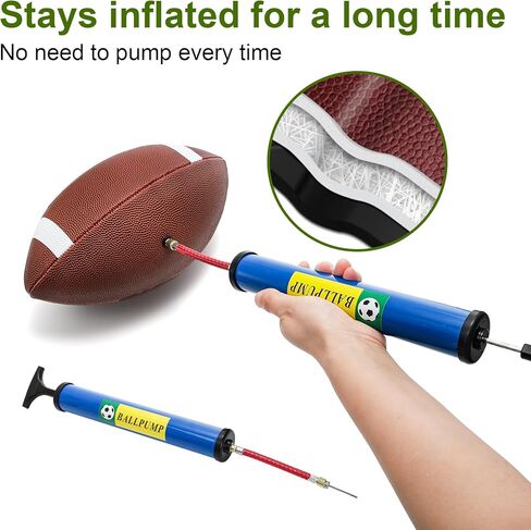 Lawei 6 عبوات من كرات القدم للشباب، مقاس رسمي 6 كرة قدم جلدية مركبة للصغار والكبار والكلية والمدرسة الثانوية، كرات قدم متينة قابلة للنفخ مع مضخة، كرات قدم أمريكية داخلية وخارجية in Saudi Arabia