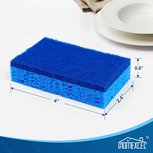 HOMEXCEL Sponges Kitchen 24pcs, Non-Scratch Scrub Dish Sponge Safe on Non-Stick Cookware, Dual Sided Cleaning Sponges for Kitchen, Household, Bathroom and More in Saudi Arabia