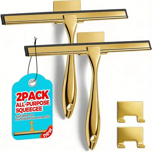 ممسحة دش للأبواب الزجاجية، ممسحة لزجاج الدش، وجدران البلاط لجميع الأغراض، والحمام، والنافذة، والزجاج والزجاج الأمامي للسيارة، والمرايا والفولاذ المقاوم للصدأ للمطبخ، 25.4 سم، فضي in Kuwait