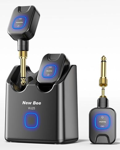 Wireless Guitar System 5.8GHz with 2000mAh Charging Case, 6 Channels, 30H Work Time, 24Bit Hi-Res Audio, Wireless Bass Transmitter Receiver for Electric Guitar Bass & Instruments in Kuwait