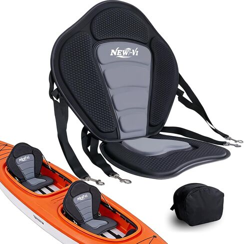 NEW-Vi Universal Deluxe Detachable Kayak Seat Paddle Board Seat Canoe Seat Kayak Seats with Back Support, 4 Adjustable Straps High Back Support, Form-Fitting for Kayaks SUP Fishing Boat Rowboat in Kuwait