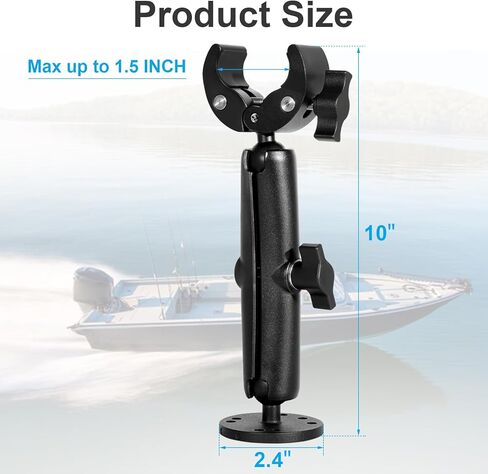 Trolling Motor Stabilizer Mount, 360° Adjustable, for Minn kota Terrova/Riptide Terrova/Ulterra/PowerDrive, Tough-Claw Boat Trolling Motor Shaft Reduces Bounce, Max to 1.5" Diameter Bar in Kuwait