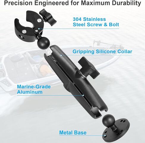 Trolling Motor Stabilizer Mount, 360° Adjustable, for Minn kota Terrova/Riptide Terrova/Ulterra/PowerDrive, Tough-Claw Boat Trolling Motor Shaft Reduces Bounce, Max to 1.5" Diameter Bar in Kuwait