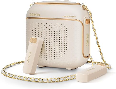 Wireless Voice Amplifier with 2 Magnetic Lavalier Mics, Charging &Storage,Teachers Voice Amplifier with Laple Mic Speaker,Mini Voice Amplifier for Classroom,Speech,Training Outdoor (Skin Tone) in Kuwait