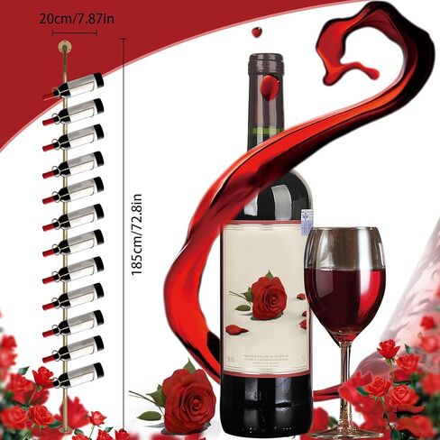 5 Pack 12 Bottle Wall Rack DIY Detachable Storage Organizer Wall Hanging Bottle Holder for Kitchen Pantry Dining Room Bar in Kuwait