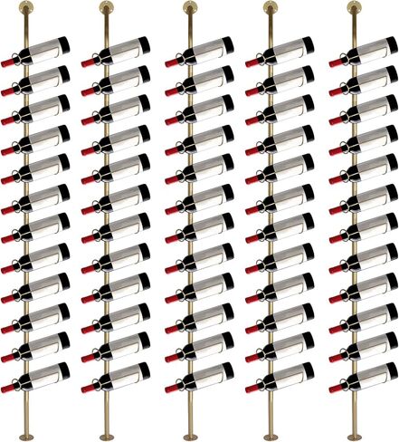 5 Pack 12 Bottle Wall Rack DIY Detachable Storage Organizer Wall Hanging Bottle Holder for Kitchen Pantry Dining Room Bar in Kuwait