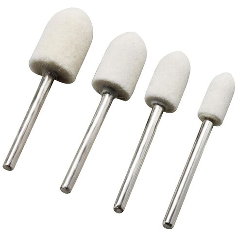 40 Pcs Bullet Shape Wool Felt Polishing Bits, 1/8'' Shank Cone Shape Wool Polishing Points for Rotary Tool (6mm,8mm,10mm,12mm) in Saudi Arabia