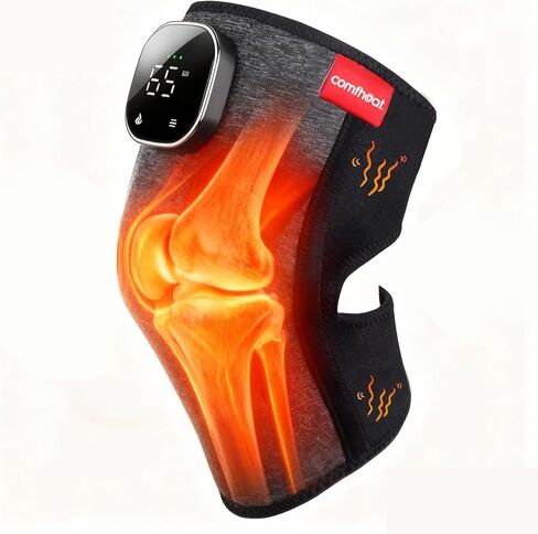 USB Heated Knee Brace with Massage Vibration Knee Massager with Heating for Car Knee Joint Arthritis Pain Relief Knee Heat Wrap Pad for Car Indoor Outdoor Use (Non-Chargeable) in Kuwait