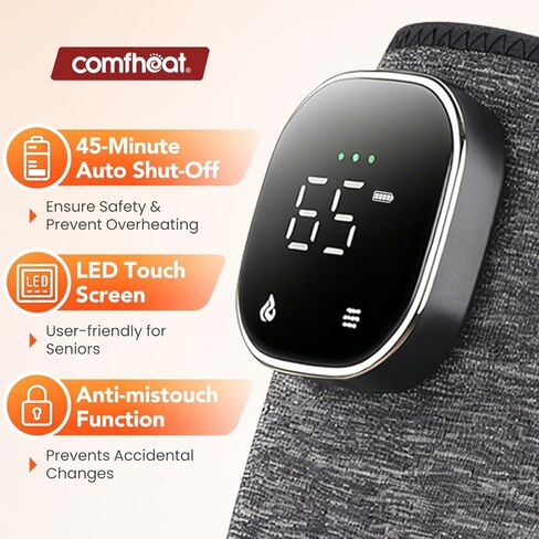 USB Heated Knee Brace with Massage Vibration Knee Massager with Heating for Car Knee Joint Arthritis Pain Relief Knee Heat Wrap Pad for Car Indoor Outdoor Use (Non-Chargeable) in Kuwait