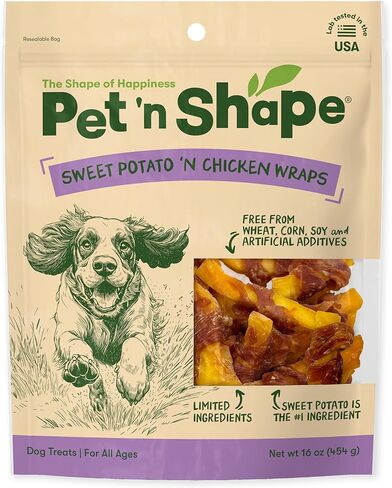 Pet 'n Shape Sweet Potato Chews – Natural Chicken Wrapped Sweet Potato Dog Treats - 42 Ounce in Kuwait