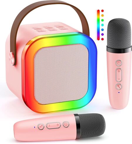 AICase Kpop Merch Karaoke Machine for Adults,Bluetooth Mini Speaker with 2 Wireless Microphones,for Kpop Demon Hunters Cosplay 2026 Birthday Gifts Toys for Ages Family Music Party Hitster Games in Saudi Arabia