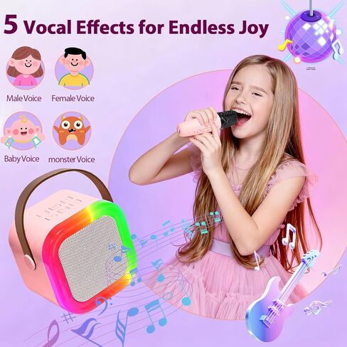 AICase Kpop Merch Karaoke Machine for Adults,Bluetooth Mini Speaker with 2 Wireless Microphones,for Kpop Demon Hunters Cosplay 2026 Birthday Gifts Toys for Ages Family Music Party Hitster Games in Saudi Arabia
