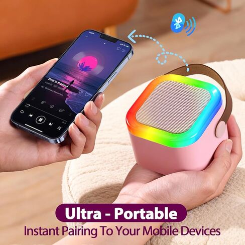 AICase Kpop Merch Karaoke Machine for Adults,Bluetooth Mini Speaker with 2 Wireless Microphones,for Kpop Demon Hunters Cosplay 2026 Birthday Gifts Toys for Ages Family Music Party Hitster Games in Saudi Arabia