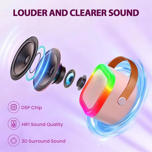AICase Kpop Merch Karaoke Machine for Adults,Bluetooth Mini Speaker with 2 Wireless Microphones,for Kpop Demon Hunters Cosplay 2026 Birthday Gifts Toys for Ages Family Music Party Hitster Games in Saudi Arabia