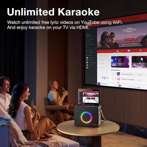 Karaoke Machine for Adults, Built-in 14 Inch Tablet with Lyrics Display, Portable Bluetooth Karaoke Speaker with 2 Wireless Microphones,800W Speaker, Connects to TV for Home Outdoor Party (Large) in Kuwait