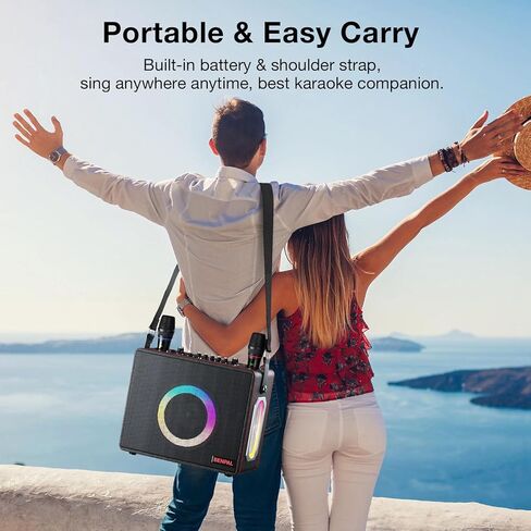 Karaoke Machine for Adults, Built-in 14 Inch Tablet with Lyrics Display, Portable Bluetooth Karaoke Speaker with 2 Wireless Microphones,800W Speaker, Connects to TV for Home Outdoor Party (Large) in Kuwait