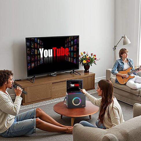 Karaoke Machine for Adults, Built-in 14 Inch Tablet with Lyrics Display, Portable Bluetooth Karaoke Speaker with 2 Wireless Microphones,800W Speaker, Connects to TV for Home Outdoor Party (Large) in Kuwait