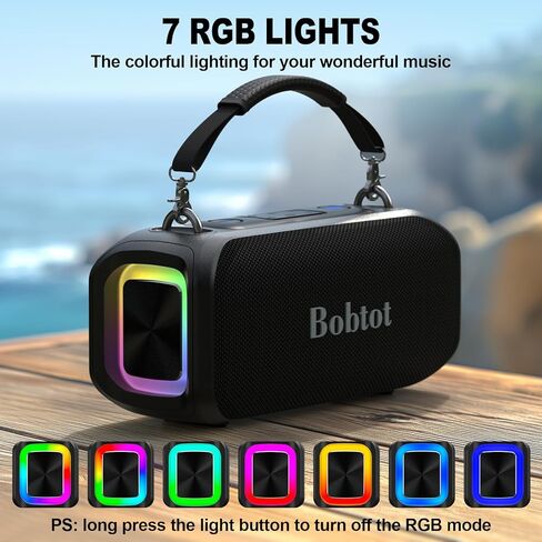 Bobtot Portable Speaker with 2 Wireless Microphones Outdoor Speaker IPX5 Waterproof Speaker with Handle Stereo Loud Sound, Home & Outdoor Party in Saudi Arabia