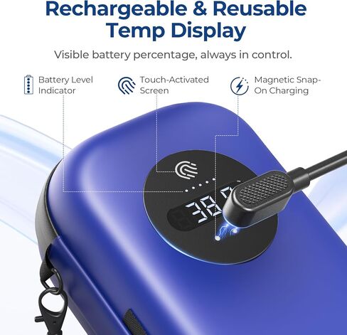 AUVON Insulin Cooler Travel Case with Rechargeable Temp Display, Insulin Pen Cooler Travel Case with 2 x 160g TSA Approved Ice Packs, Waterproof Insulated Cooler Bag for Daily Use & Trip in Kuwait