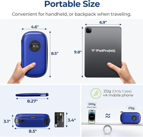 AUVON Insulin Cooler Travel Case with Rechargeable Temp Display, Insulin Pen Cooler Travel Case with 2 x 160g TSA Approved Ice Packs, Waterproof Insulated Cooler Bag for Daily Use & Trip in Kuwait