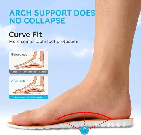 Steppers Insoles for Men & Women, 2026 New 4D Memory Foam Cloud Footstr Insoles, Comfortable & Breathable Massage Shoe Inserts with Arch Support for Foot Pain & Fatigue (Orange, US M 7-11/W 8.5-13.5) in Saudi Arabia