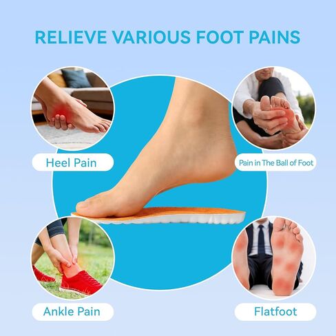 Steppers Insoles for Men & Women, 2026 New 4D Memory Foam Cloud Footstr Insoles, Comfortable & Breathable Massage Shoe Inserts with Arch Support for Foot Pain & Fatigue (Orange, US M 7-11/W 8.5-13.5) in Saudi Arabia