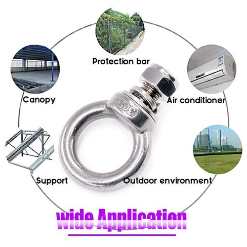 [304] مسامير بعروة من الفولاذ المقاوم للصدأ M8 مقاس 1.2 بوصة، 4 قطع، طول الخيط: 30 مم in Kuwait
