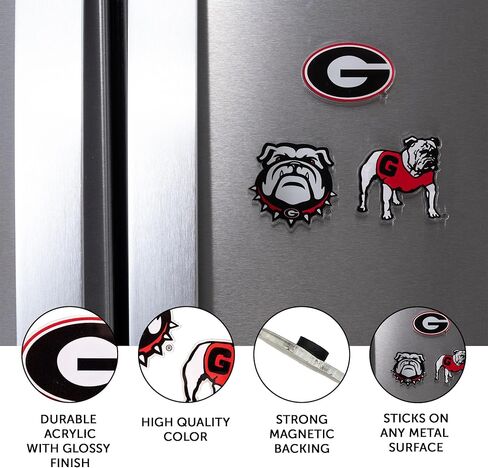 Desert Cactus University of Georgia Acrylic Magnet 3 Pack UGA Bulldogs Decorative Design Officially Licensed (Magnet Set A) in Saudi Arabia
