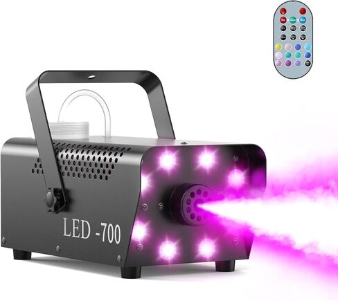 700W Compact Fog Machine with 8 RGB LEDs - Auto-Cycle Smoke & Lighting Effects,250ml Tank,2-3M Projection for Stage Party Halloween Christmas DJ Performance Wedding in Saudi Arabia