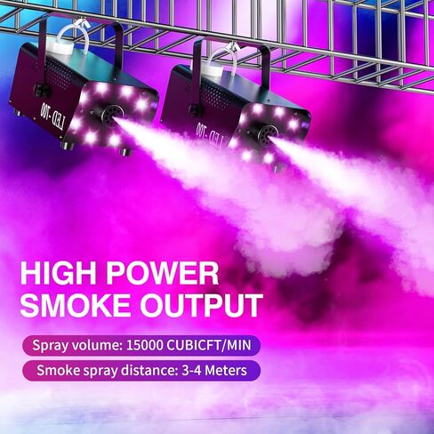700W Compact Fog Machine with 8 RGB LEDs - Auto-Cycle Smoke & Lighting Effects,250ml Tank,2-3M Projection for Stage Party Halloween Christmas DJ Performance Wedding in Saudi Arabia
