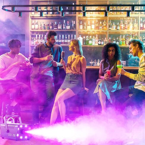 700W Compact Fog Machine with 8 RGB LEDs - Auto-Cycle Smoke & Lighting Effects,250ml Tank,2-3M Projection for Stage Party Halloween Christmas DJ Performance Wedding in Saudi Arabia