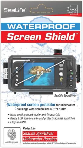 SeaLife Waterproof Screen Shield Protector for SportDiver Ultra Housing, prevents scratches, Ultra model (6.5" x 3.1"; 7.1" diagonal), 2-Pack in Saudi Arabia